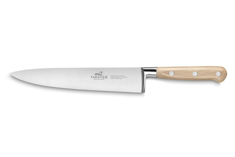 Couteau de chef forg&eacute; Sabatier Broc&eacute;liande 20cm manche en h&ecirc;tre
