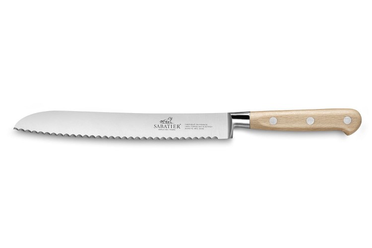 Couteau &agrave; pain forg&eacute; Sabatier Broc&eacute;liande dentel&eacute; 20cm manche h&ecirc;tre