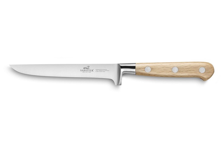 Couteau &agrave; d&eacute;sosser forg&eacute; Sabatier Broc&eacute;liande 13cm manche fr&ecirc;ne