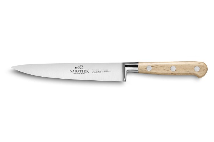 Couteau filet de sole forg&eacute; Sabatier Broc&eacute;liande flexible 15cm manche h&ecirc;tre