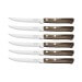 Set de 6 couteaux à steak Tramontina lame crantée 11cm manche marron