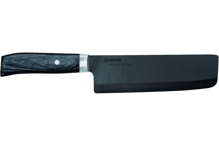 Couteau Nakiri Japan Kyocera 16cm c&eacute;ramique manche pakka noir