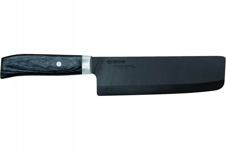 Couteau Nakiri Japan Kyocera 16cm céramique manche pakka noir