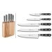 Bloc 5 couteaux SABATIER Idéal Inox 100% forgé frêne naturel