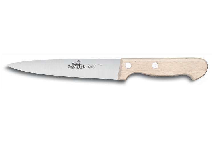 Couteau &agrave; saigner 17cm Sabatier Natura manche en h&ecirc;tre