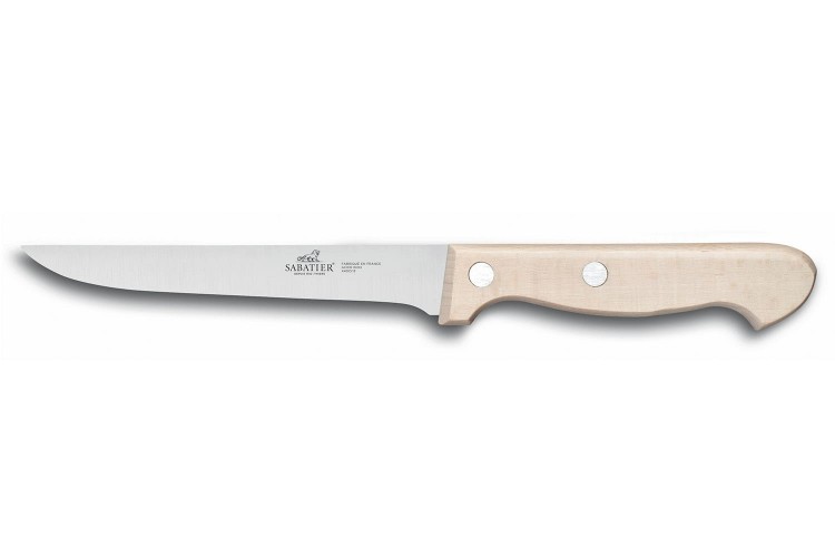Couteau &agrave; d&eacute;sosser 14cm Sabatier Natura manche en h&ecirc;tre