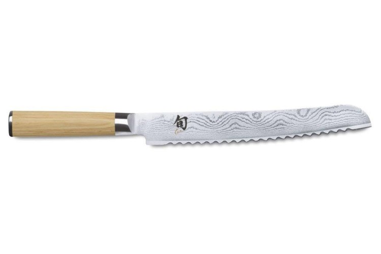 Couteau &agrave; pain japonais Kai Shun Classic White damas 33 couches 23cm