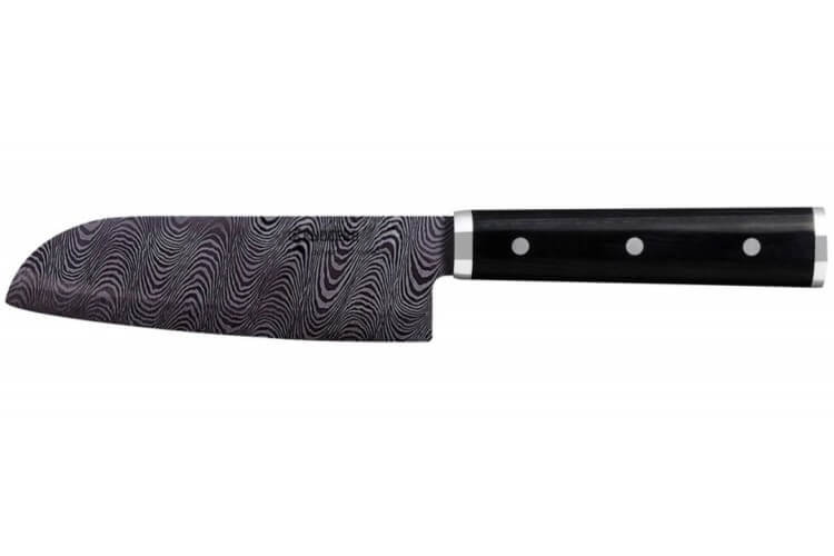 Couteau santoku Kizuna Kyocera céramique HIP et manche pakka noir