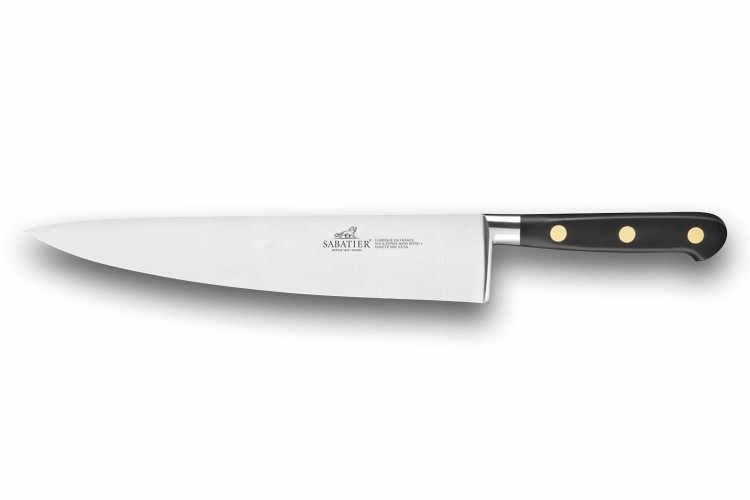 Couteau de chef SABATIER Id&eacute;al Inox 100% forg&eacute; rivets laiton lame 25cm