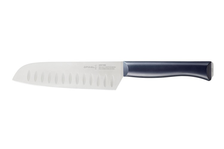 Couteau santoku Intempora Opinel n&deg;219 lame 17cm manche bleu marine