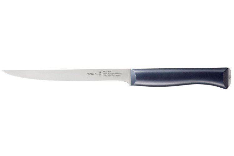Couteau filet de sole Intempora Opinel n&deg;221 lame 18cm manche bleu marine