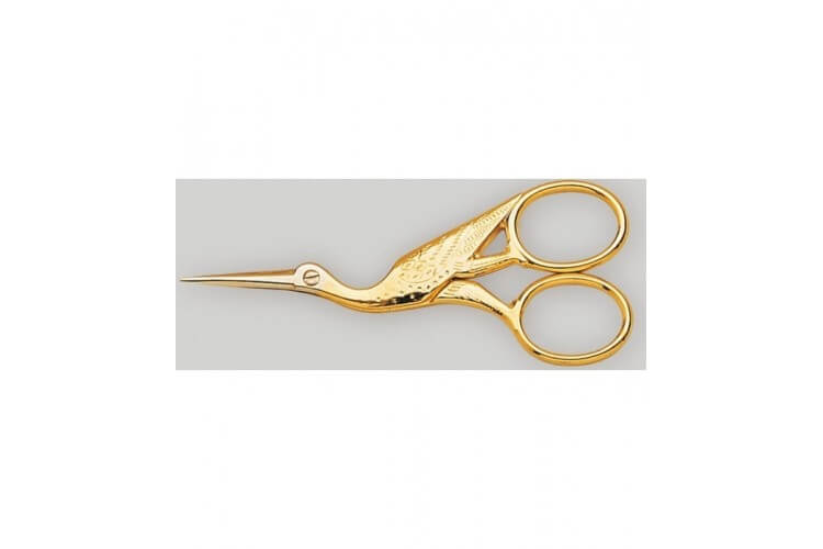 Ciseaux broderie NOGENT HB 9 cm chromés cigogne dorés