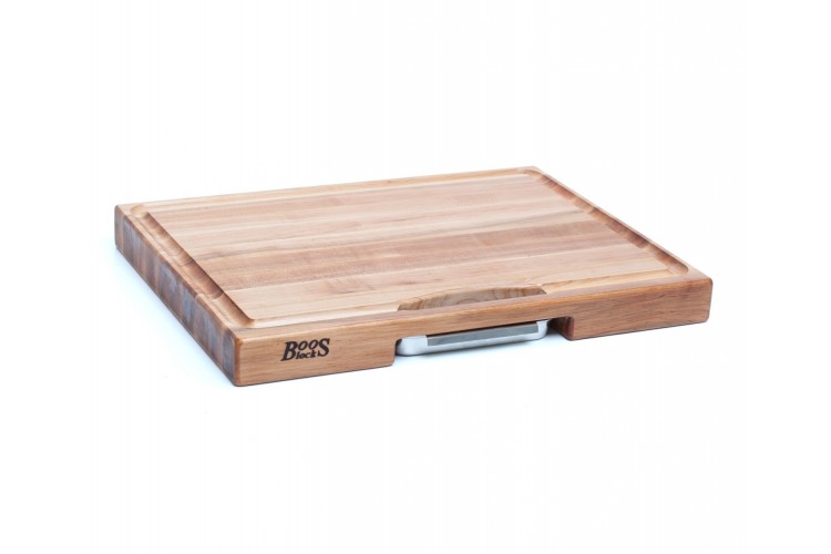 Planche Boos Blocks Prep Masters bois d'&eacute;rable + plateau acier 46 x 38 x 6cm