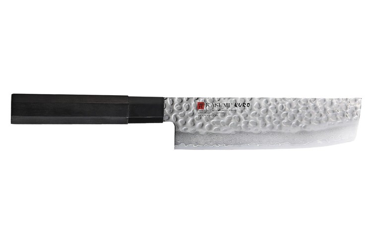 Couteau nakiri japonais Kasumi Kuro 16.5cm martel&eacute; damas 32 couches