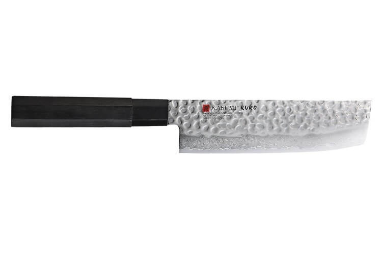Couteau nakiri japonais Kasumi Kuro 16.5cm martelé damas 32 couches