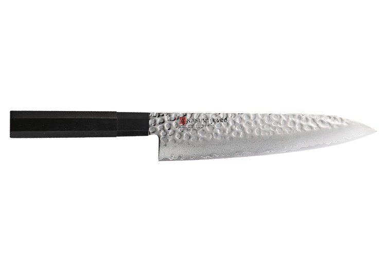 Couteau de chef japonais Kasumi Kuro 21cm martel&eacute; damas 32 couches