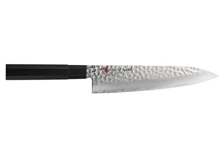 Couteau de chef japonais Kasumi Kuro 21cm martelé damas 32 couches