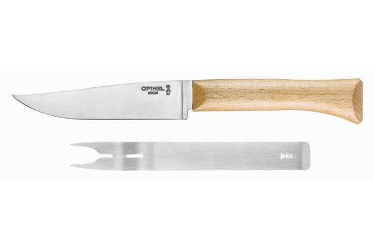 Set à fromage Opinel couteau lame 12,5cm + fourchette inox