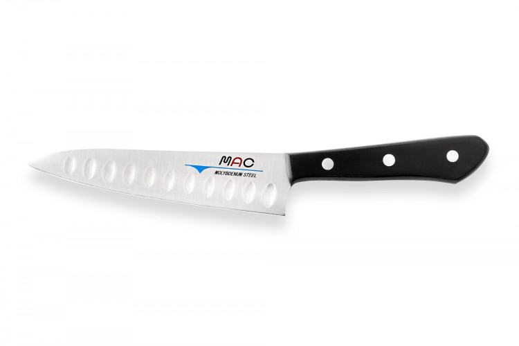 Couteau universel japonais MAC Chef lame alv&eacute;ol&eacute;e 13cm