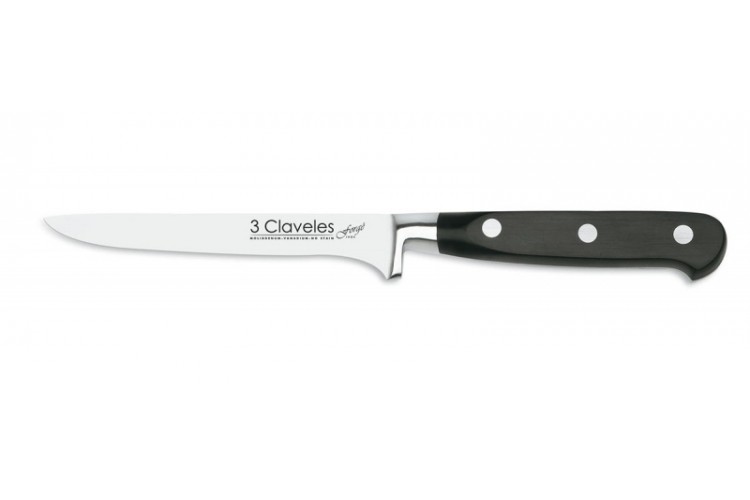 Couteau &agrave; d&eacute;sosser 3 Claveles Forg&eacute; acier inox 13cm