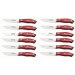 Set de 12 couteaux à steak 13cm Tramontina Jumbo manche rouge