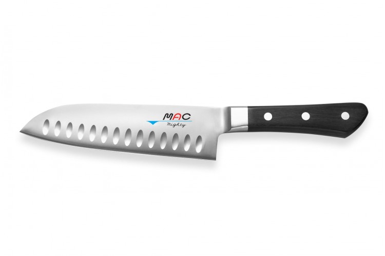 Couteau santoku japonais MAC Professional alv&eacute;ol&eacute; 17cm