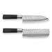 Coffret 2 couteaux japonais Nagekomi lame martelée : santoku + nakiri 