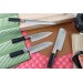 Coffret 4 couteaux japonais Nagekomi lame martelée : Sashimi + Deba + Santoku + Nakiri
