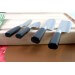 Coffret 4 couteaux japonais Nagekomi lame martelée : Nakiri + Santoku + Deba + Office