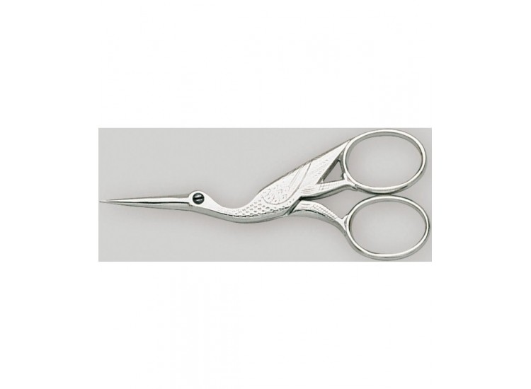 Ciseaux broderie 9cm chrom&eacute;s cigogne