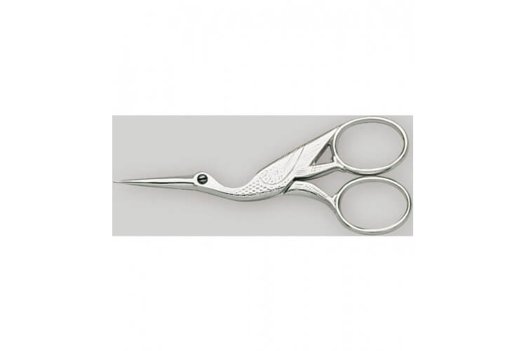 Ciseaux broderie 9cm chromés cigogne