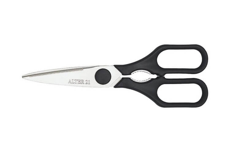 Ciseaux de cuisine 21cm acier inoxydable manche noir