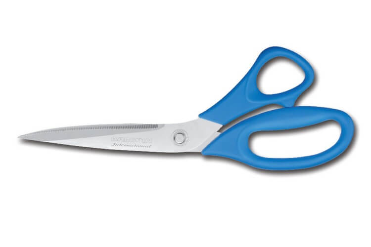 Ciseaux à poisson Bargoin 27,5cm lame crantée inox manche bleu