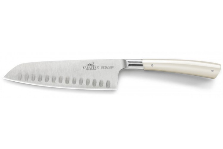 Couteau santoku Sabatier Edonist Perle lame 18cm alv&eacute;ol&eacute;e