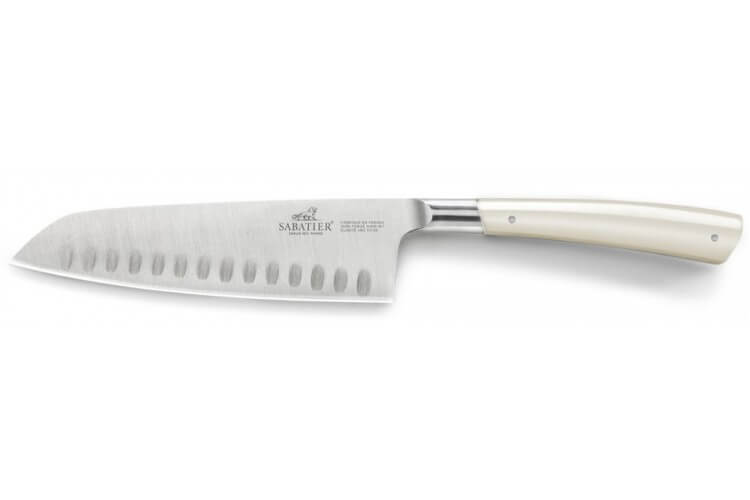 Couteau santoku Sabatier Edonist Perle lame 18cm alvéolée