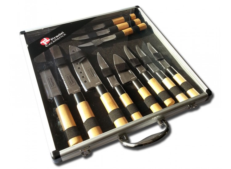 Valise de 11 Couteaux type Japonais Pradel Excellence