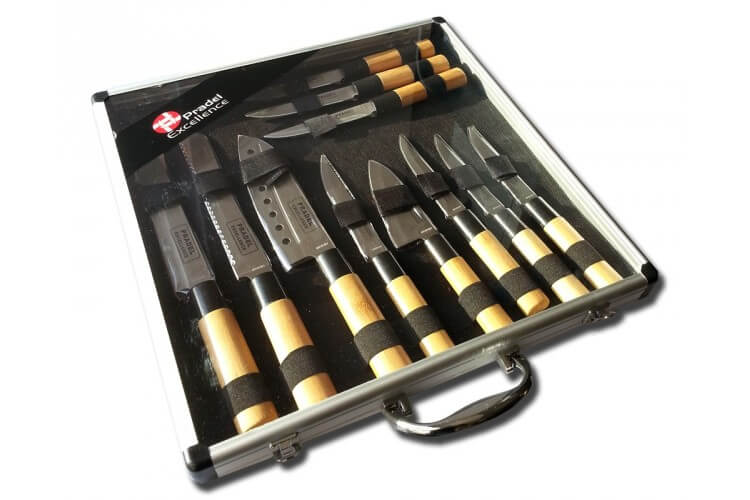 Valise de 11 Couteaux type Japonais Pradel Excellence