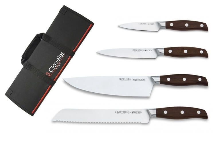 Mallette de 4 couteaux de cuisine 3 Claveles Norden