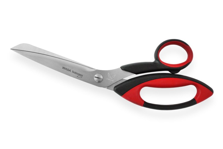 Ciseaux &agrave; poisson Wasa Solingen 25,4cm acier inoxydable manche noir et rouge