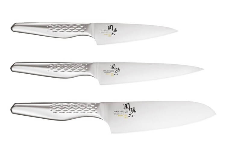 Set 3 couteaux Kai Seki Shoso Office + Universel + Santoku