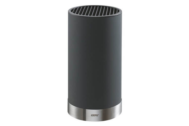 Bloc vide pour couteaux Gefu Depo rond acier inox et PP gris