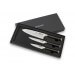 Coffret 3 couteaux Wusaki Ebony AUS8 ébène Santoku + Universel + Office