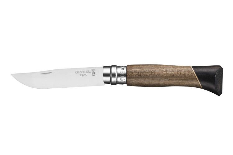 Couteau Opinel Luxe Atelier n&deg;08 lame 8,5cm manche noyer et &eacute;b&egrave;ne