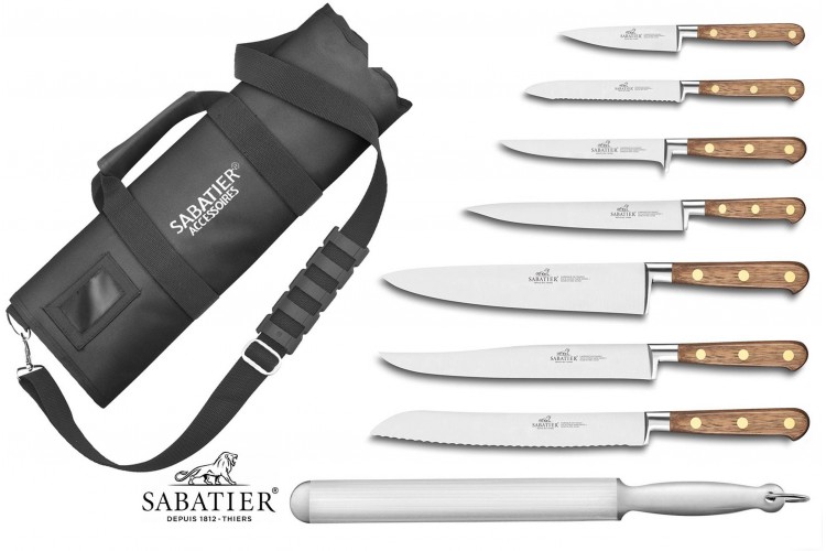 Mallette cuisinier Sabatier Perigord 7 couteaux fabrication fran&ccedil;aise + 1 fusil