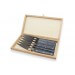 Coffret 6 couteaux à steak Au Nain Scalène 11cm micro-denté manches gris