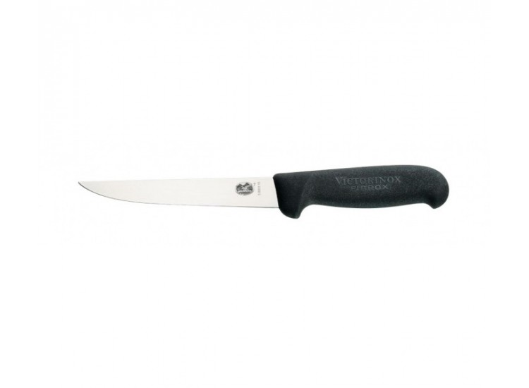 Couteau &agrave; saigner/d&eacute;couper, manche fibrox noir, lame inox 15 cm Victorinox