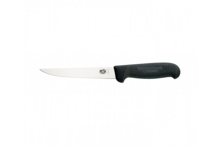 Couteau à saigner/découper, manche fibrox noir, lame inox 15 cm Victorinox