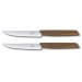 Set de 2 couteaux à steak Victorinox Swiss Modern lame dentée 12cm manche noyer