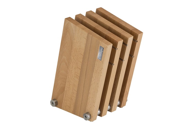 Bloc vide Artelegno Milano bois de h&ecirc;tre pour 9 couteaux de cuisine