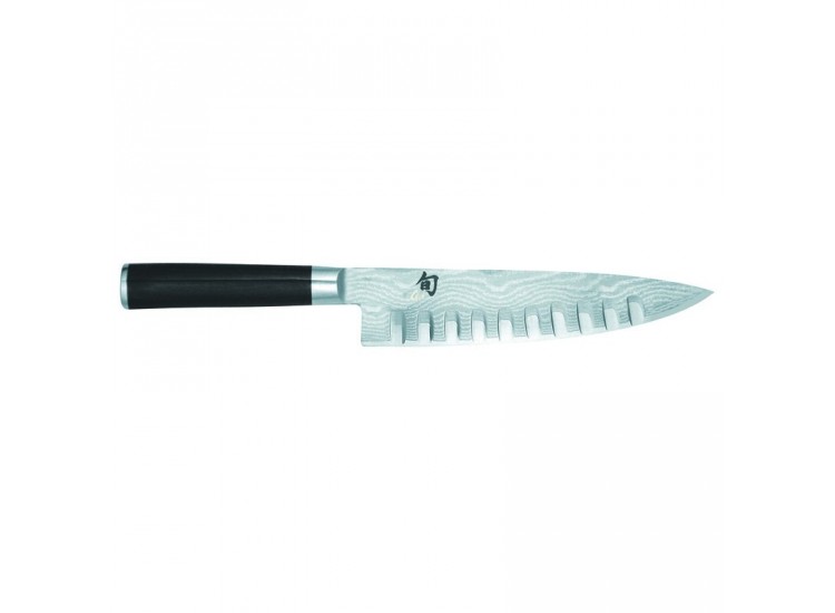Couteau de chef damas Shun lame alv&eacute;ol&eacute;e 20cm